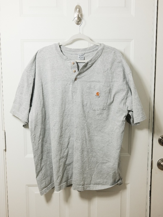 Carhartt Other - Carhartt Henley T-Shirt Men's 2XL Gray Short Sleeve Pocket Workwear Tee